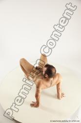 Nude Gymnastic poses Man White Average Short Brown Multi angles poses Realistic